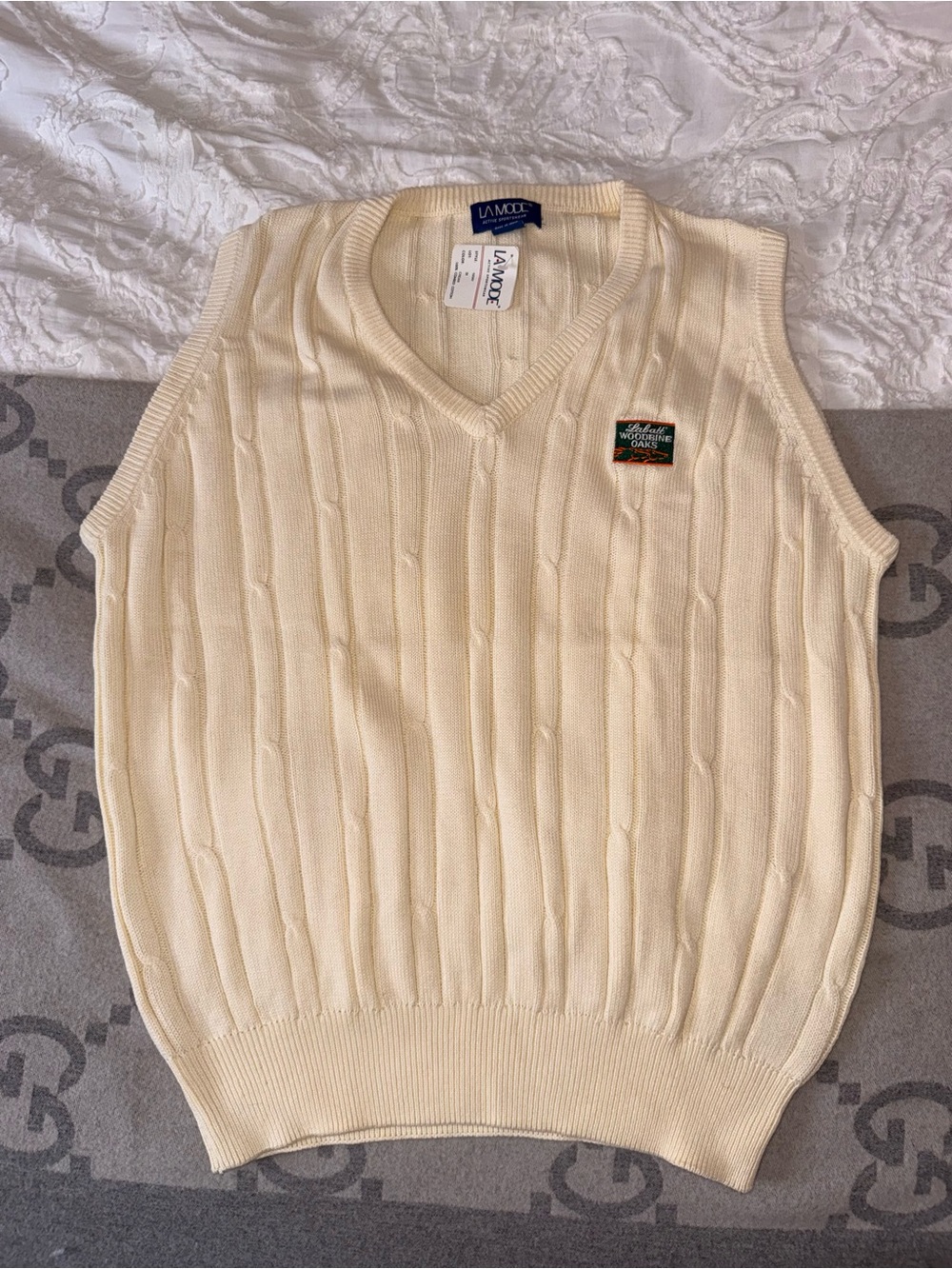 NWT VTG La Mode Cotton Sweater Vest, cream